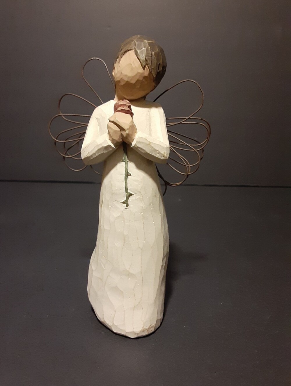 Vintage 2002 Willow Tree "Loving Angel" w/ rose figurine